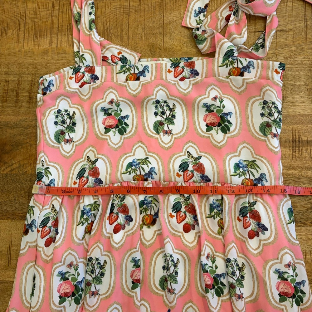 Smith & Quinn Sage Midi Dress S Fruit Patch Strawberry Print Butterfly Pink NWT - Picture 12 of 14